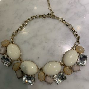 Beautiful neutral stones and gold necklace